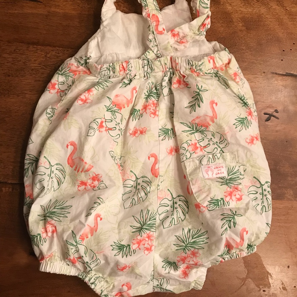 Janie and Jack Flamingo Romper - Picture 3 of 3